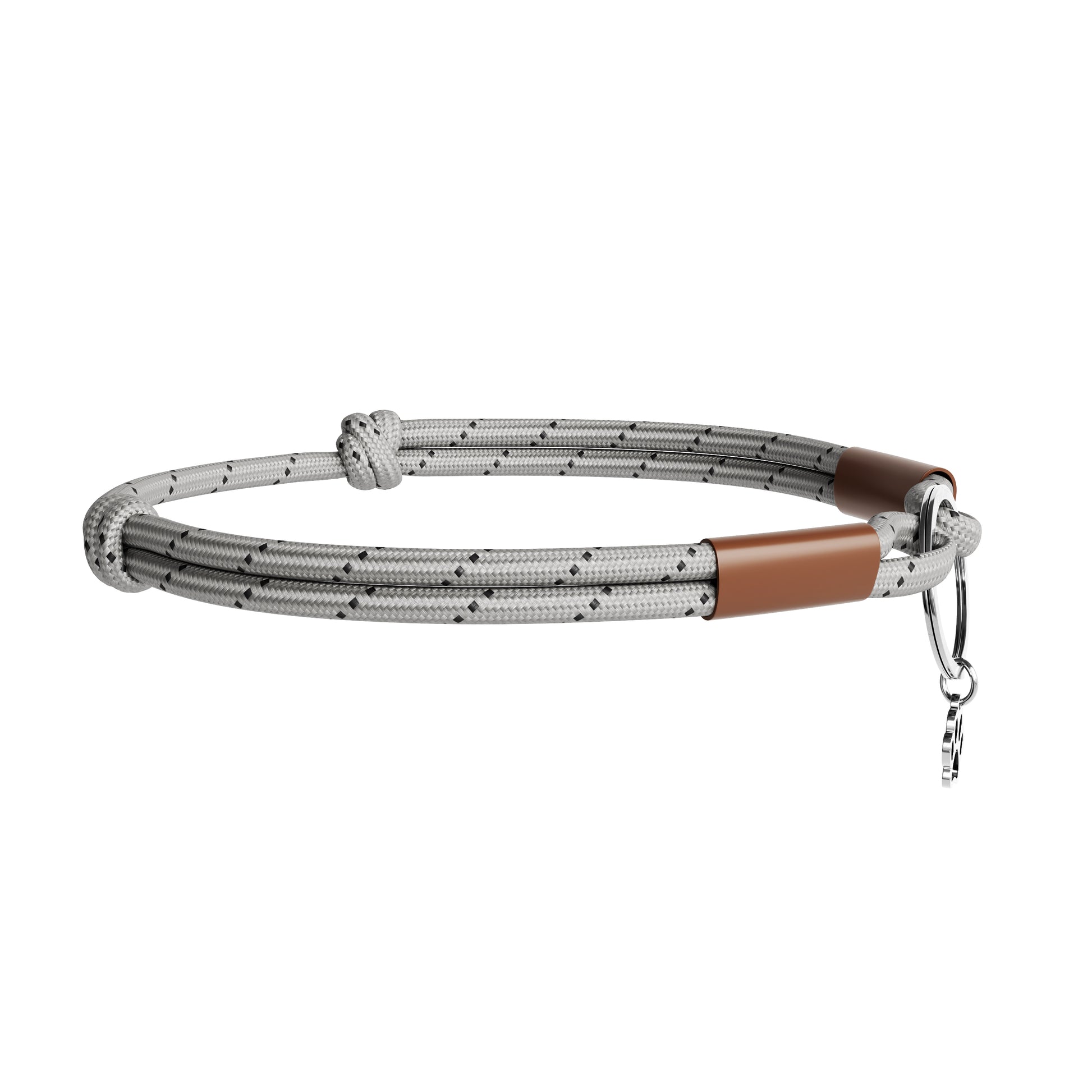 mocha cat collar with metal clasp on a white background